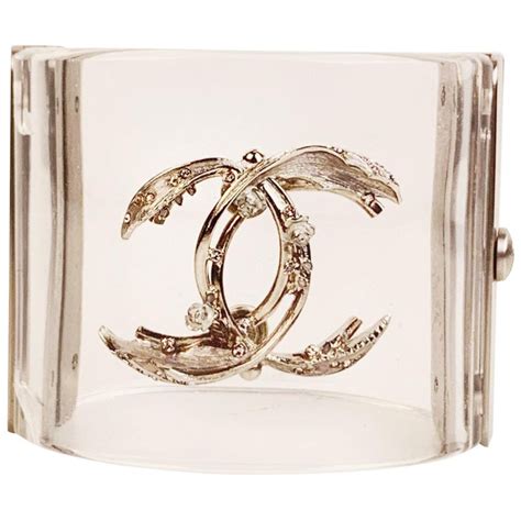 chanel clear resin bracelet|chanel cuffs for sale.